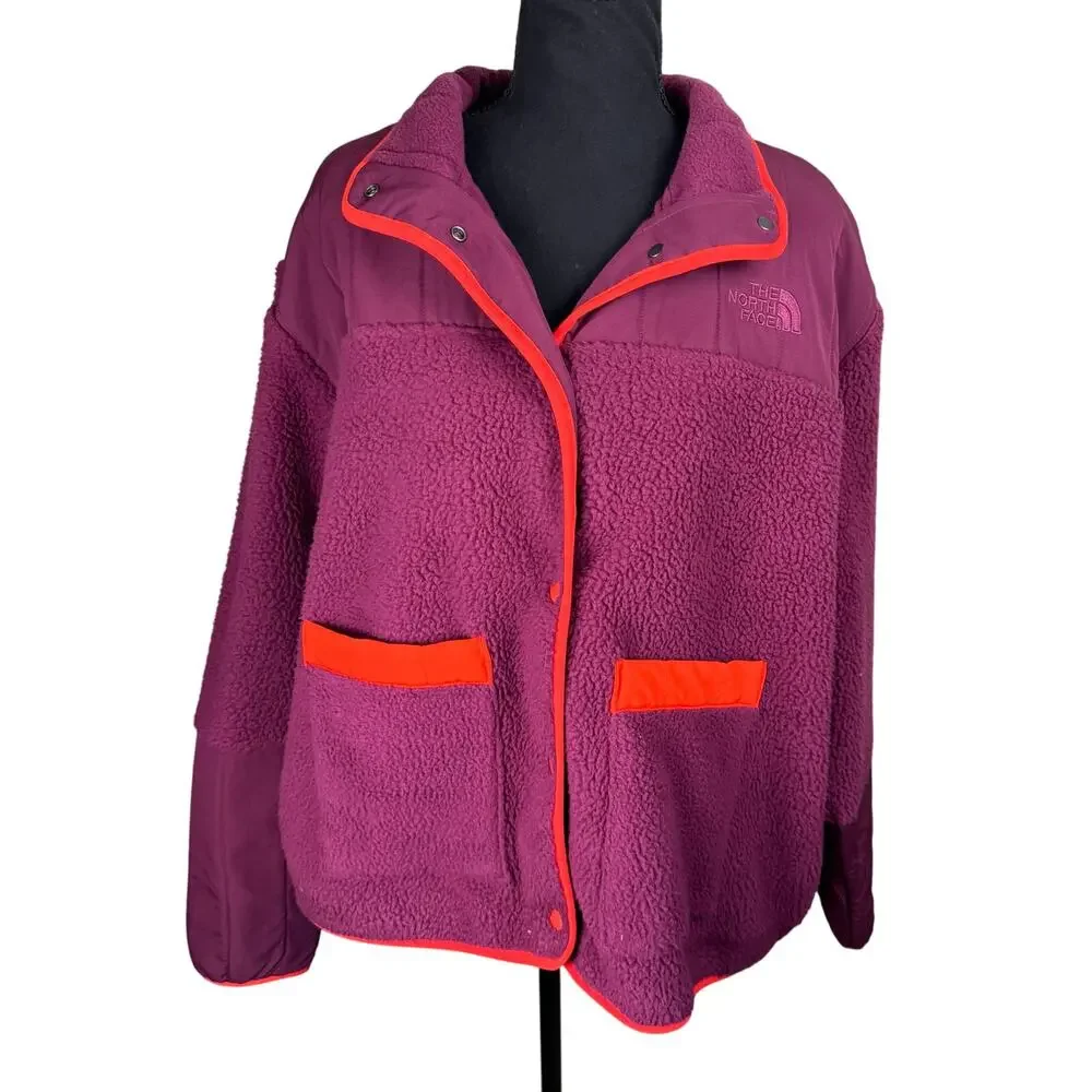NORTHFACE cragmont fleece jacket Boysenberry-Fiery Red NWT SIZE XXL - Picture 5 of 8